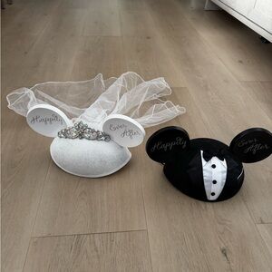 Disney Black and White Wedding Mickey Ears Hat Set